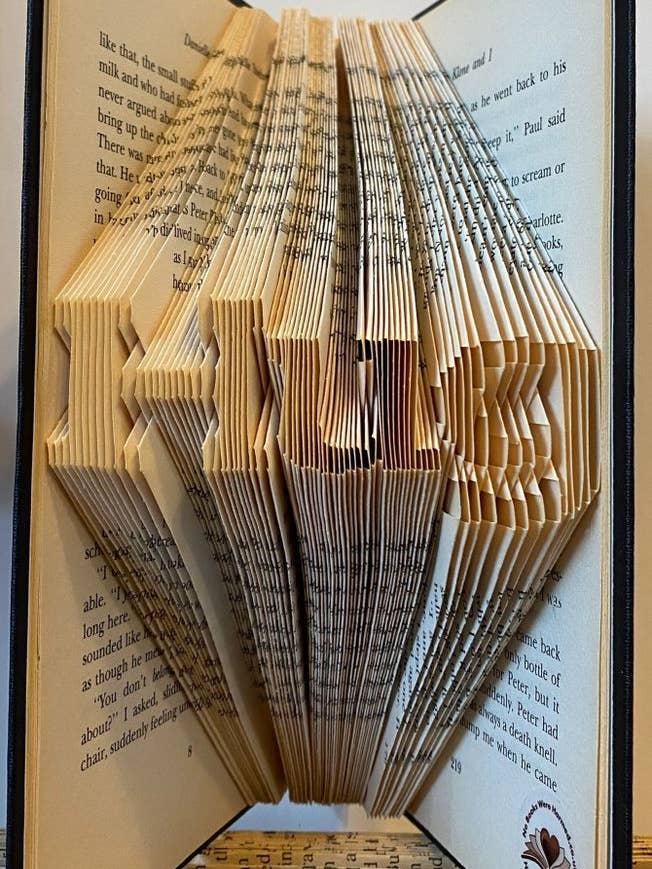 Mini "Hug" Hand Folded Book Art Sculpture Gift for wholesale by No Books Were Harmed.co.uk