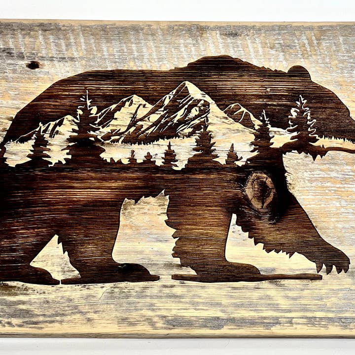 Sign, Mountain Bear, Extra Large for wholesale by Blue Wing Woodcraft