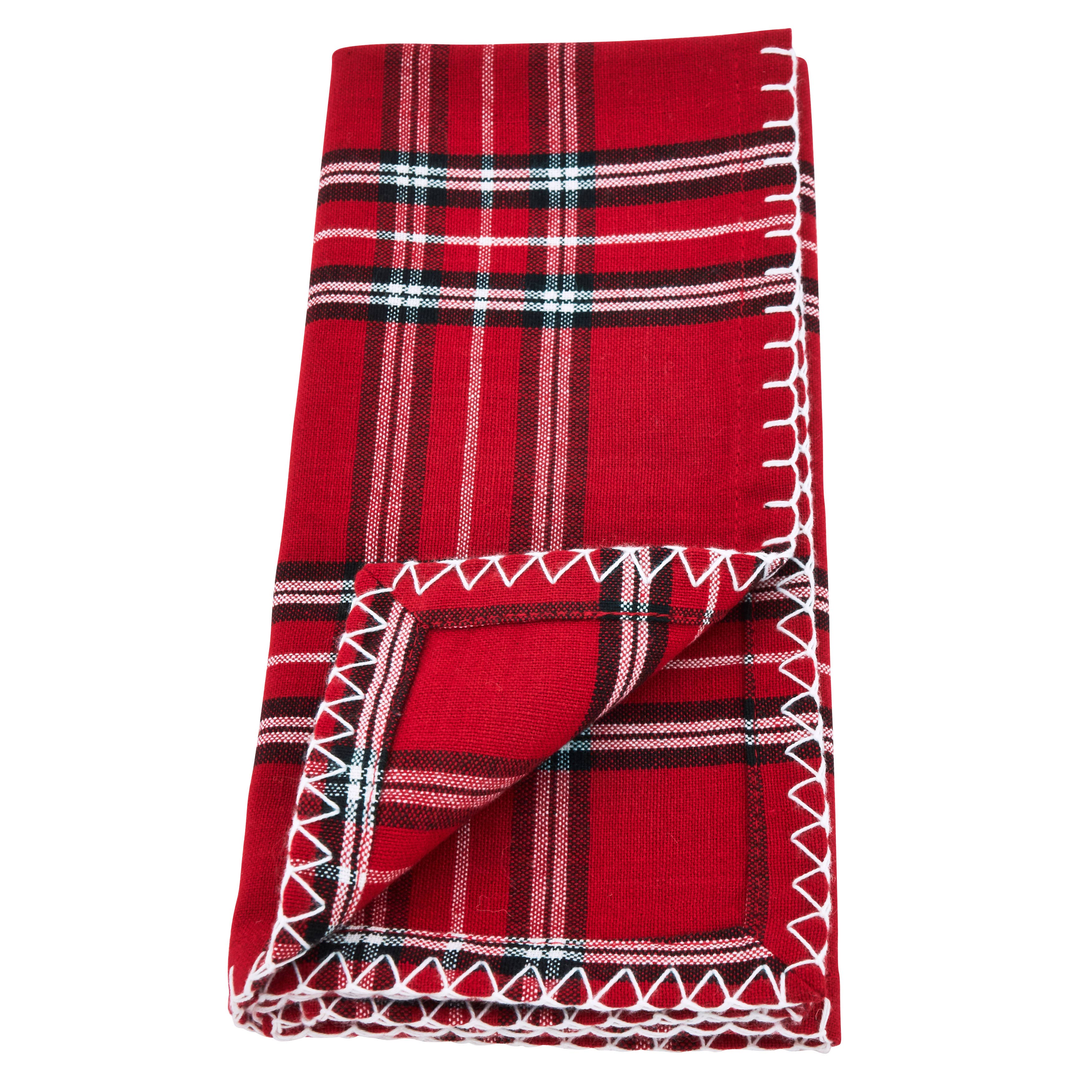 Red Plaid Whipstitch Napkin for wholesale on Faire2