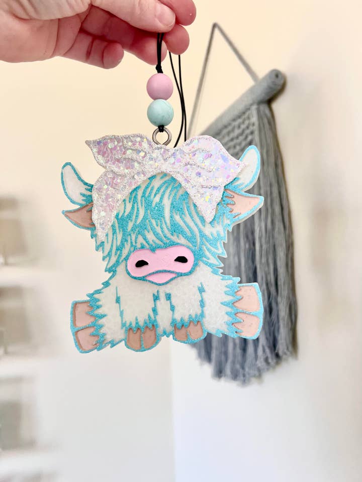 Highland Cow Car Freshie for wholesale by C&D Darling Design