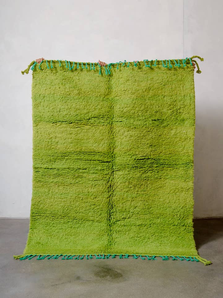 Solid Green Moroccan Berber Rug, Shag Rug, Large Area Rug for wholesale by BerberNest