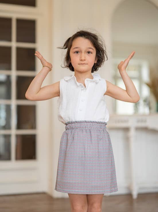 Nanette Grüner Rock mit Hahnentrittmuster für den Großhandel von Les Petits Lots