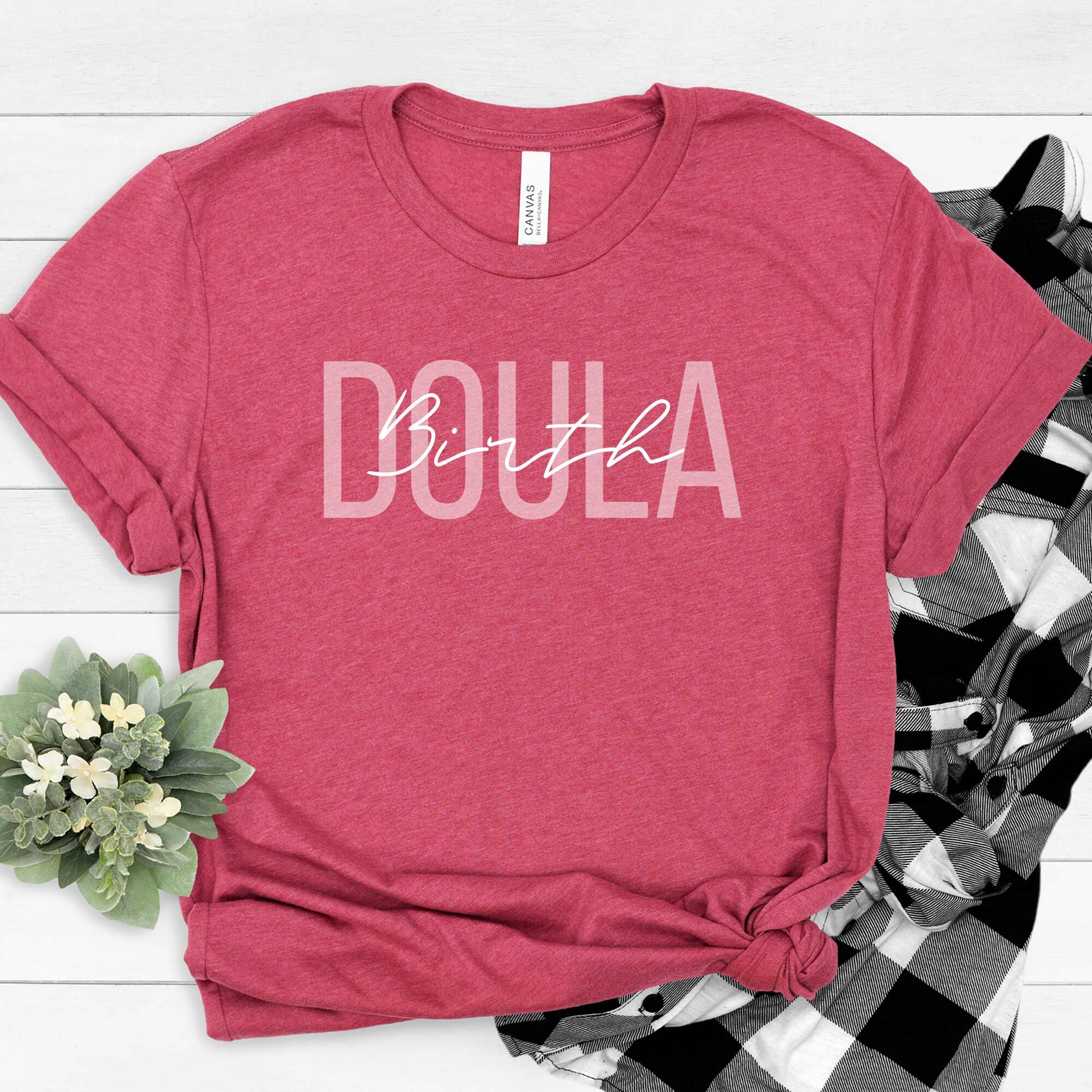APComfortPrints - Wholesale Screen Printed T-Shirt - Women's - Doula Birth Shirt, Let's Doula This T-Shirt6