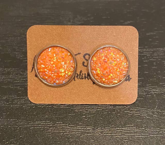 SMA Artistry Creations - Vendita all'ingrosso Orecchini a bottone - Orecchini a bottone cabochon scintillanti da 12 mm12