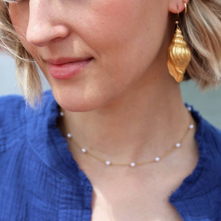 Marlowe Pearl Necklace~ Delicate Gold Plated Stainless Steel and other Purchase Wholesale marlowe. Free Returns & Net 60 Terms on Faire trending on Faire.