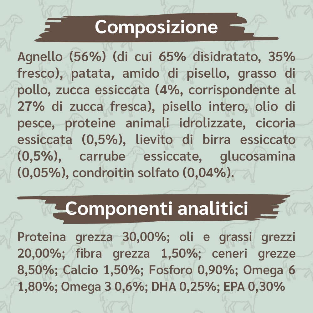 Pettech S.r.l. – Großhandel Tiernahrung – Hund – Frisches Lamm mit Kartoffeln und Kürbis für Welpen 3 kg2