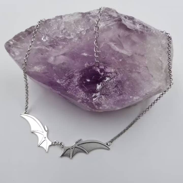 magnolia jewelry - Wholesale Pendant/Charm Necklace - Halloween Bat Wing Necklace