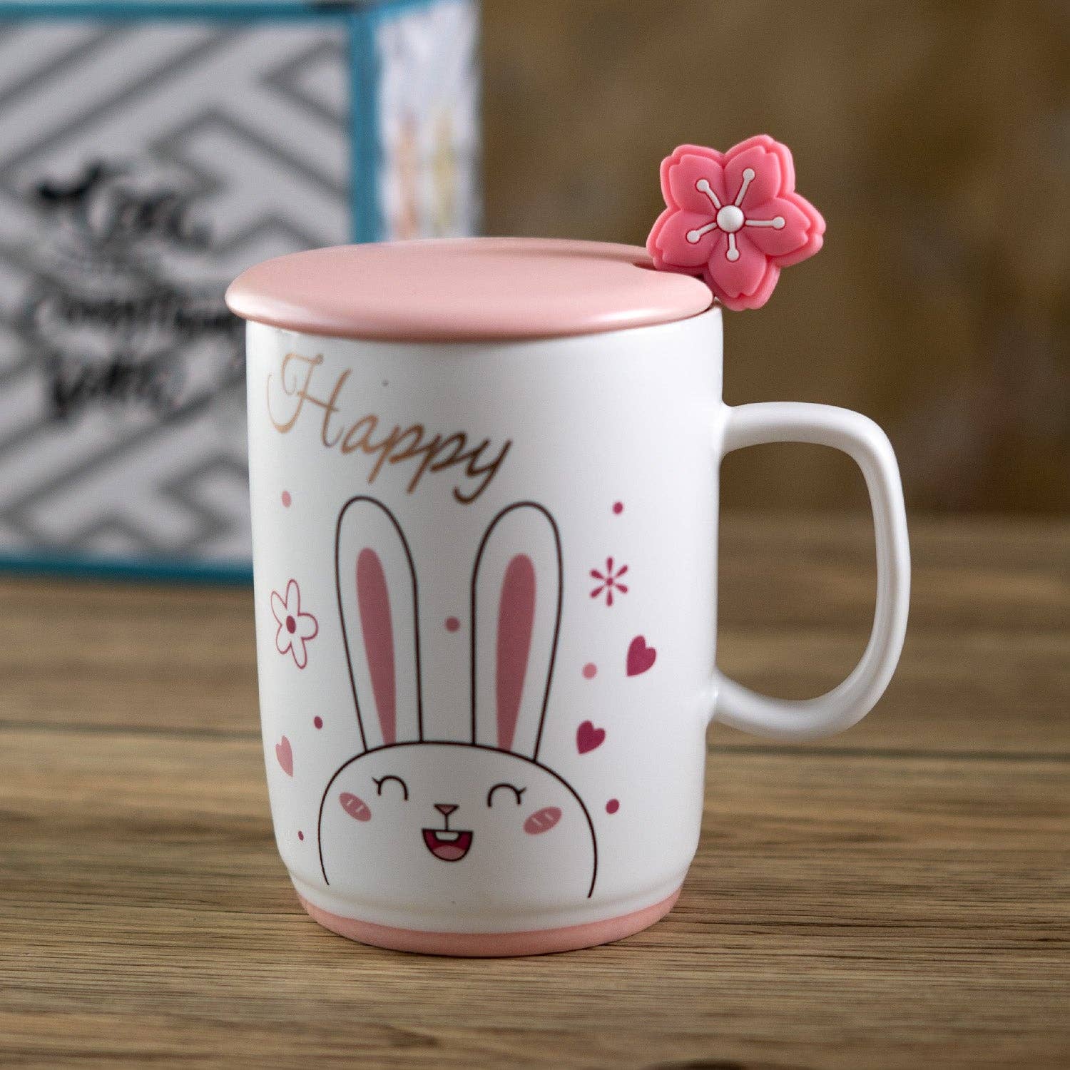 Urban Tokyo - Wholesale Coffee Mug - Happy Rabbit 12oz Mug With Lid and Spoon (10/30)3