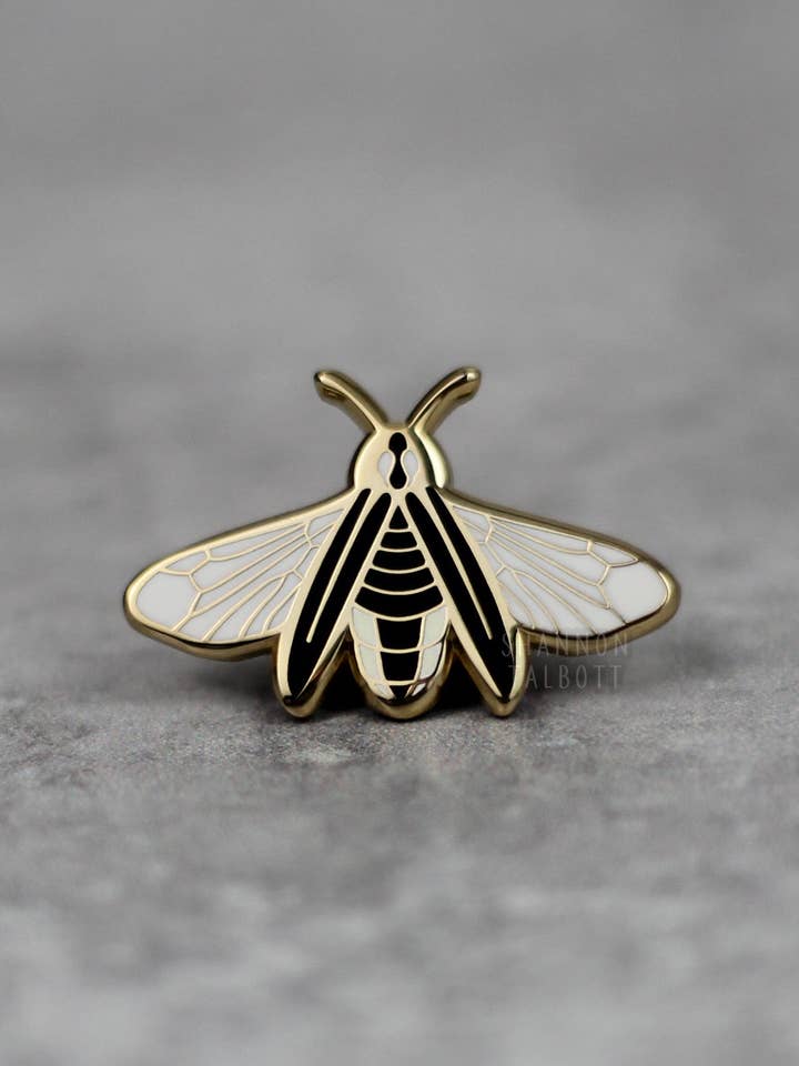 Firefly Lightning Bug Enamel Pin - Glow in the Dark - Gold for wholesale by Shannon Talbott