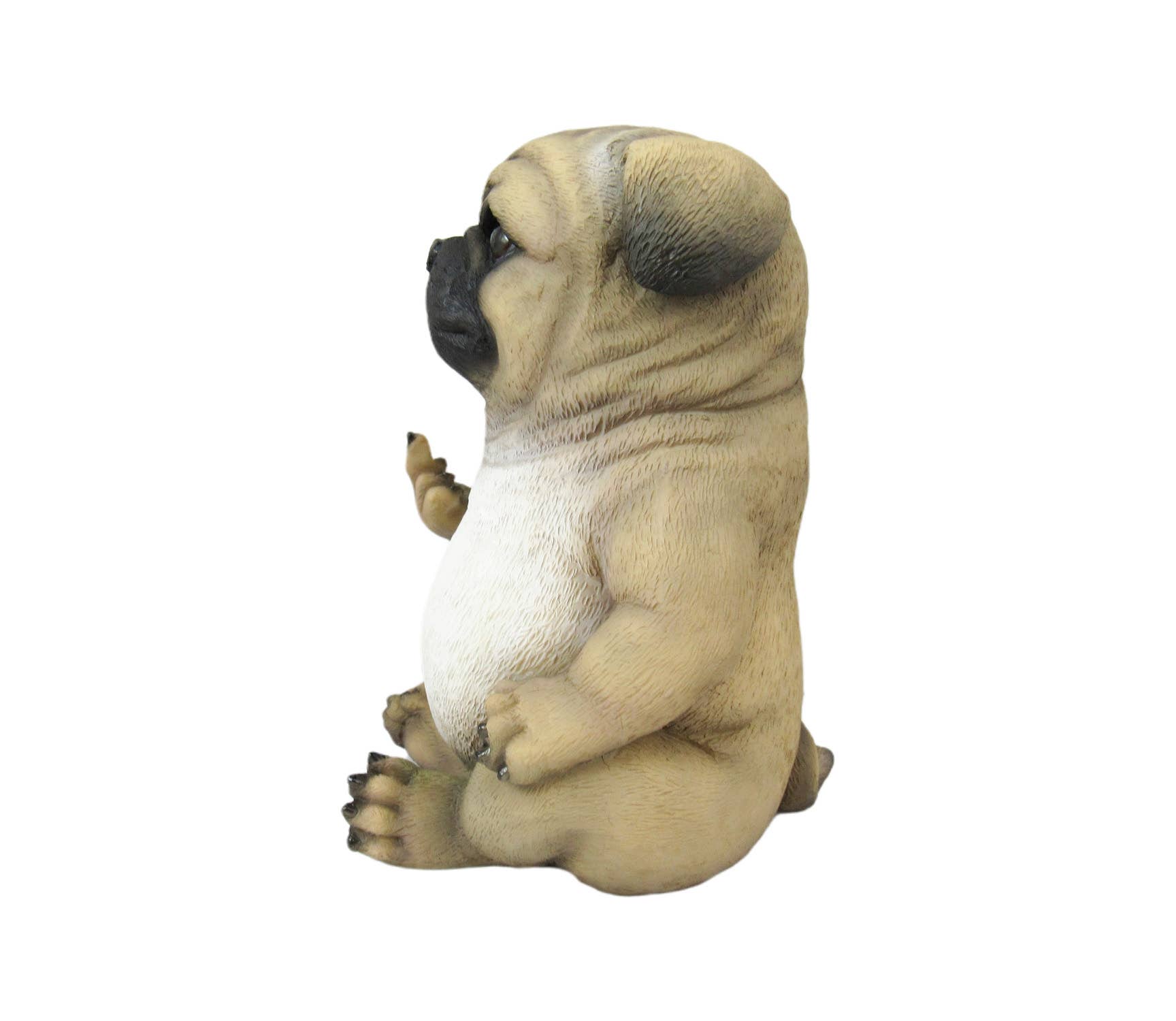 Zeckos - Vente Décorations de table - Statue de bouledogue Pug Life avec geste provocateur au doigt d'honneur2