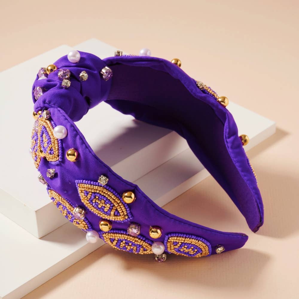 Frem - Wholesale Fashion Headband - Women's - Gameday Pearls and Seed Beads Headband15