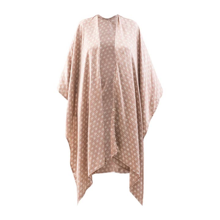 åben silke kaftan Flower of Life, beige for engroshandel hos LINDA HERING