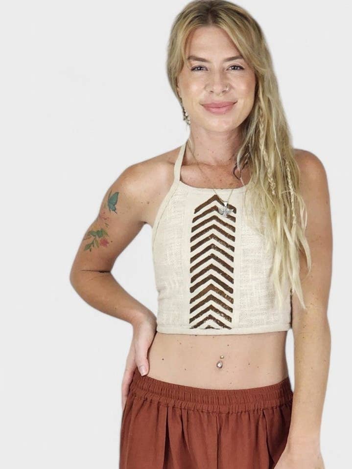 Sacred Ceremony - Wholesale Blouse - Women's - Organic Cotton Tribal Halter Top2