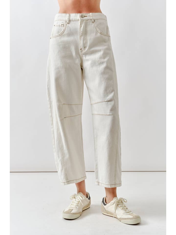 Aaron & Amber - Wholesale Jeans - Women's - MAP2740 - SLOUCHY RELAX FIT CROP BARREL JEANS