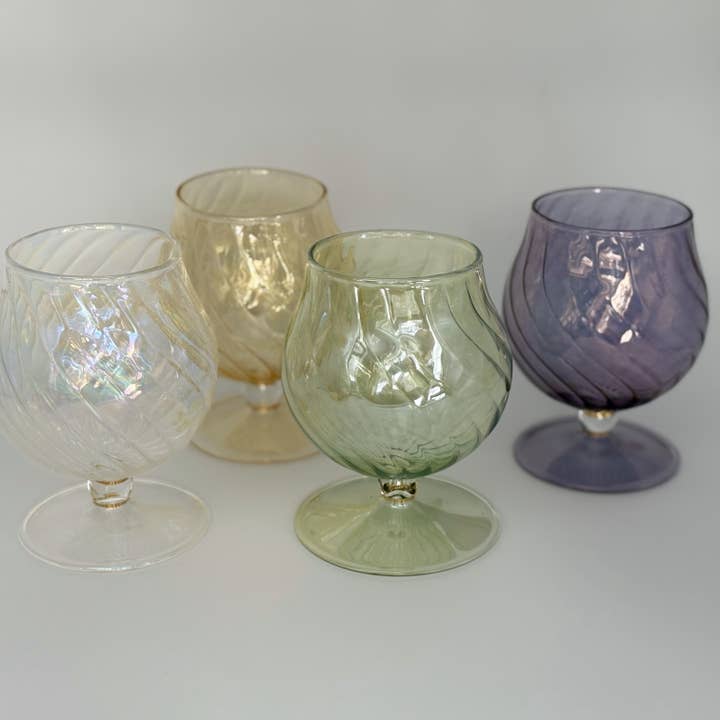 Dandarah (Ships from USA) - Wholesale Cocktail/Liquor Glass - Blown Glass Cognac Glass - Iridescent10