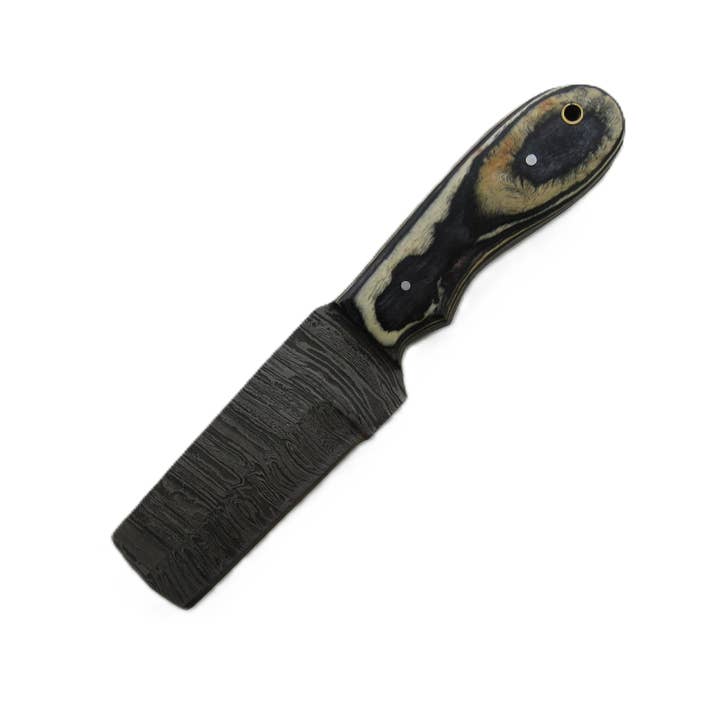 Ruddock Bros. LLC - Wholesale Pocket knife/holder - Marblewood Utility Bull Knife - Fixed Blade - Damascus Steel1