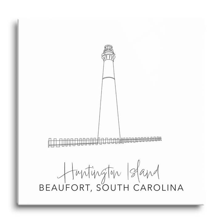 Huntington Island Lighthouse |8x8 Glass Plaque for wholesale by Love Local