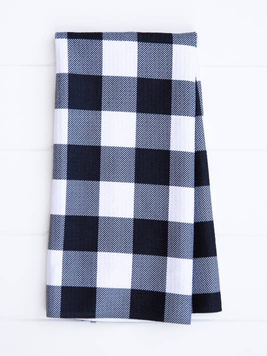 Sort bøffelternet håndklæde for engroshandel hos Happy & Bright