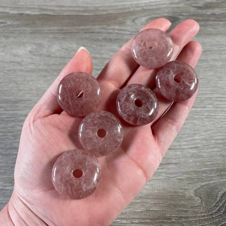 Keystone Crystals - Wholesale Spiritual Stone/Crystal - Donut Pi Stone 30mm Gemstone Pendant – Strung or Plain36