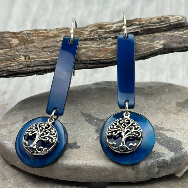 Sterling Silver Tree of Life Dangle Earrings for wholesale by Goddess Design Studio