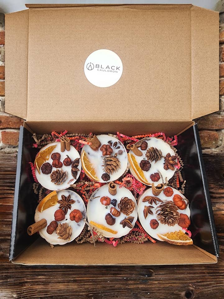 Set di 6 grandi accendifuoco autunnali, ideali per campeggio, falò, falò, glamping, stufa a legna, caminetto per la vendita all'ingrosso da parte di Black Cauldron Soap Co.