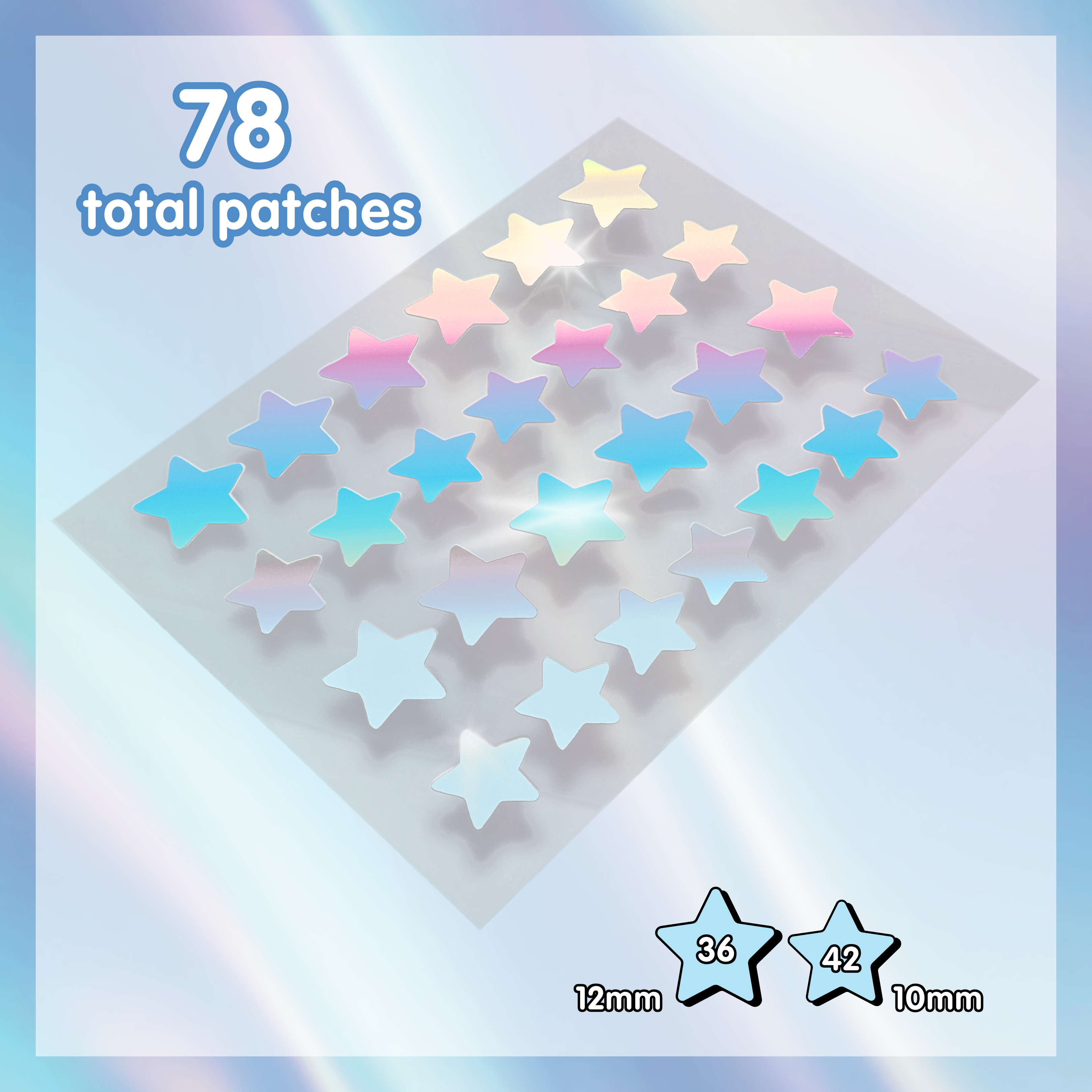 Sparkle Beauty Labs - Wholesale Acne/Hydrocolloid Patch - Heal & Conceal Pimple Patch ⭐️ Holographic Stars (78 count)2