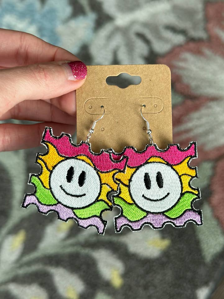 Acid Tab Smiley Earrings for wholesale by SlapQueen