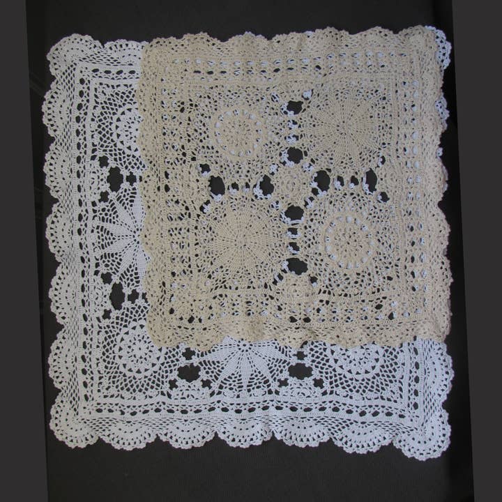 Eastern Sunrise Lace And Linens Inc. - Wholesale Doily - Crochet Lace Handmade Square Doily SnowFlake 100% Cotton5