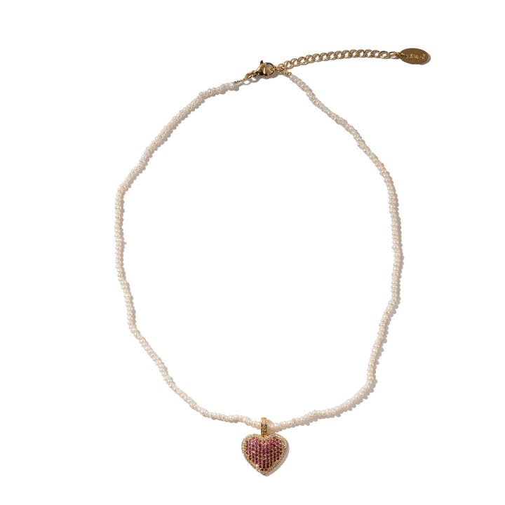 Aimi Heart Pearl Necklace Gift for wholesale by Val Naïf
