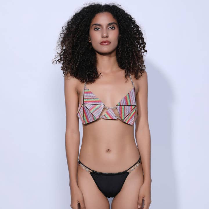 Western Fashion - Vendita all'ingrosso Bralette - Donna - 14309RNB - Reggiseno in acrilico - Rainbow3