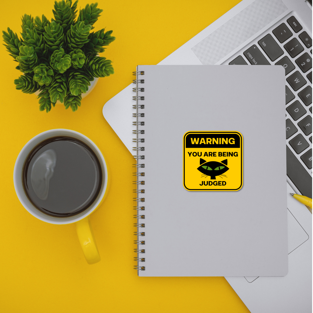 Card To Believe - Wholesale Sticker - Warning: You're Being Judged Cat Sticker1