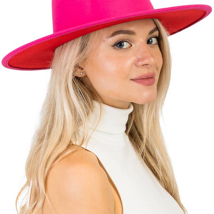 Cap Zone - Wholesale Fedora - Women's - Red Bottom Black Belt Rancher Hat Wide Brim6