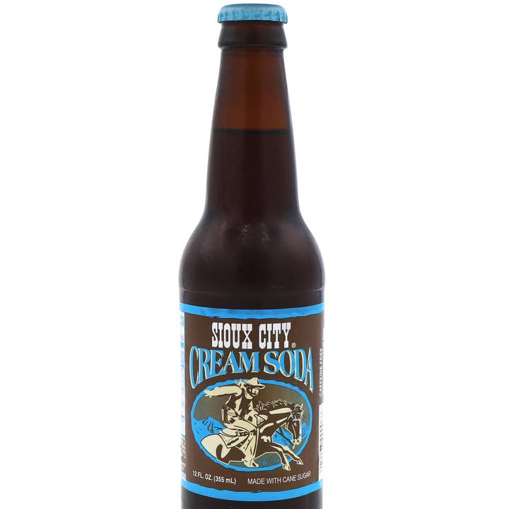 Sioux City Cream Soda, 12oz Glass Bottle 12ct for wholesale by Grandpa Joe's Candy Shop