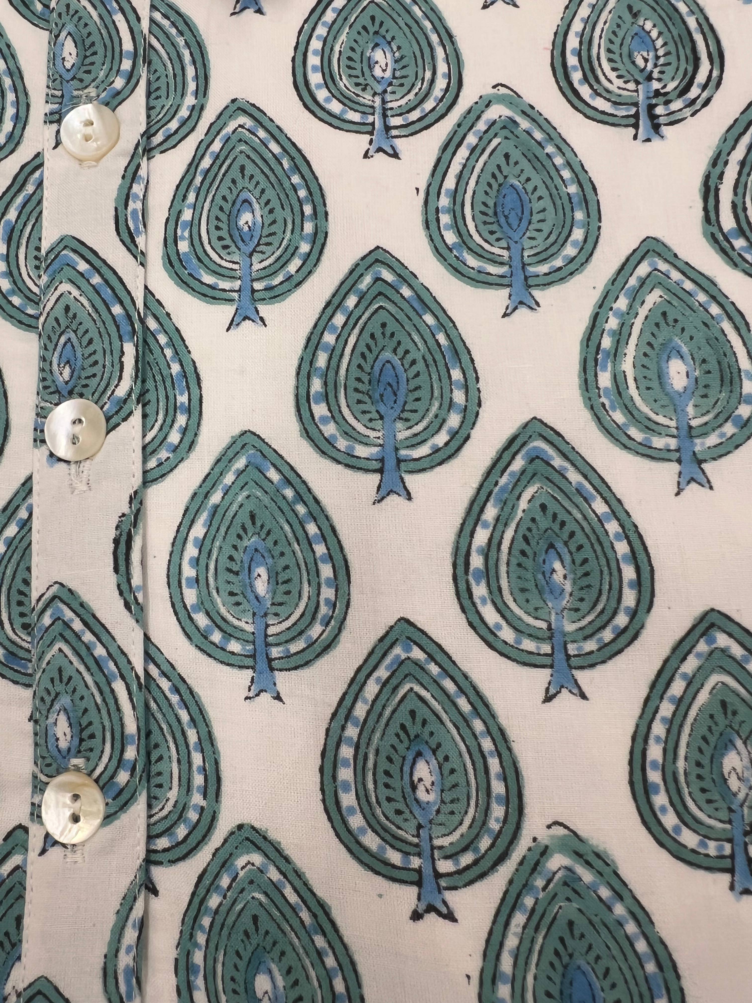 Pink Pineapple - Wholesale Dress - Women's - Sconset Block Print Dress Sleeveless (Blue)2