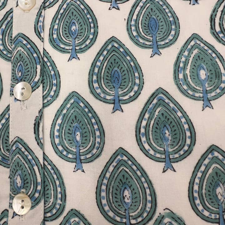 Pink Pineapple - Wholesale Dress - Women's - Sconset Block Print Dress Sleeveless (Blue)2