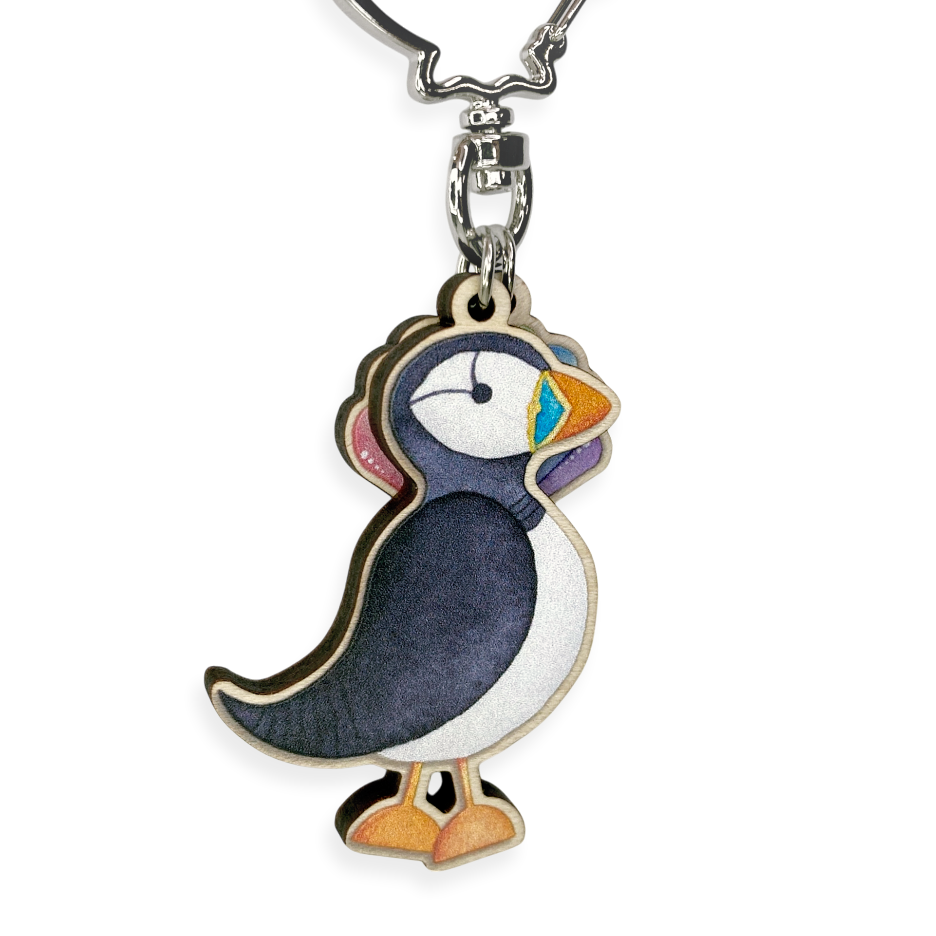 East Neuk Beach Crafts – wholesale Keychain – Unisex – Puffin Keyring - Wooden Laser Cut Keychain - Seaside Gifts1