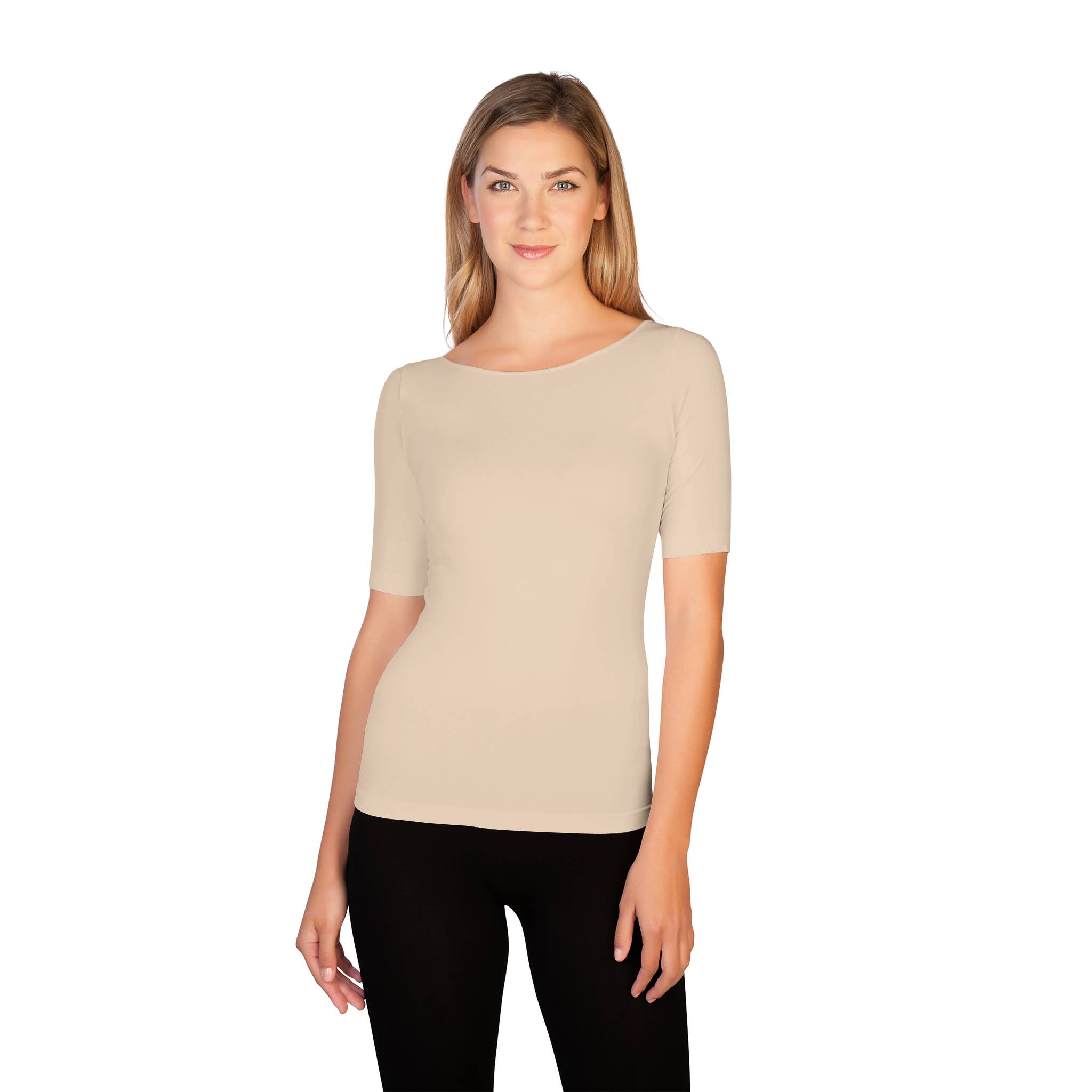 Skinnytees - Wholesale T-Shirt - Women's - Reversible 1/2 Sleeve Scoop Neck Tee5
