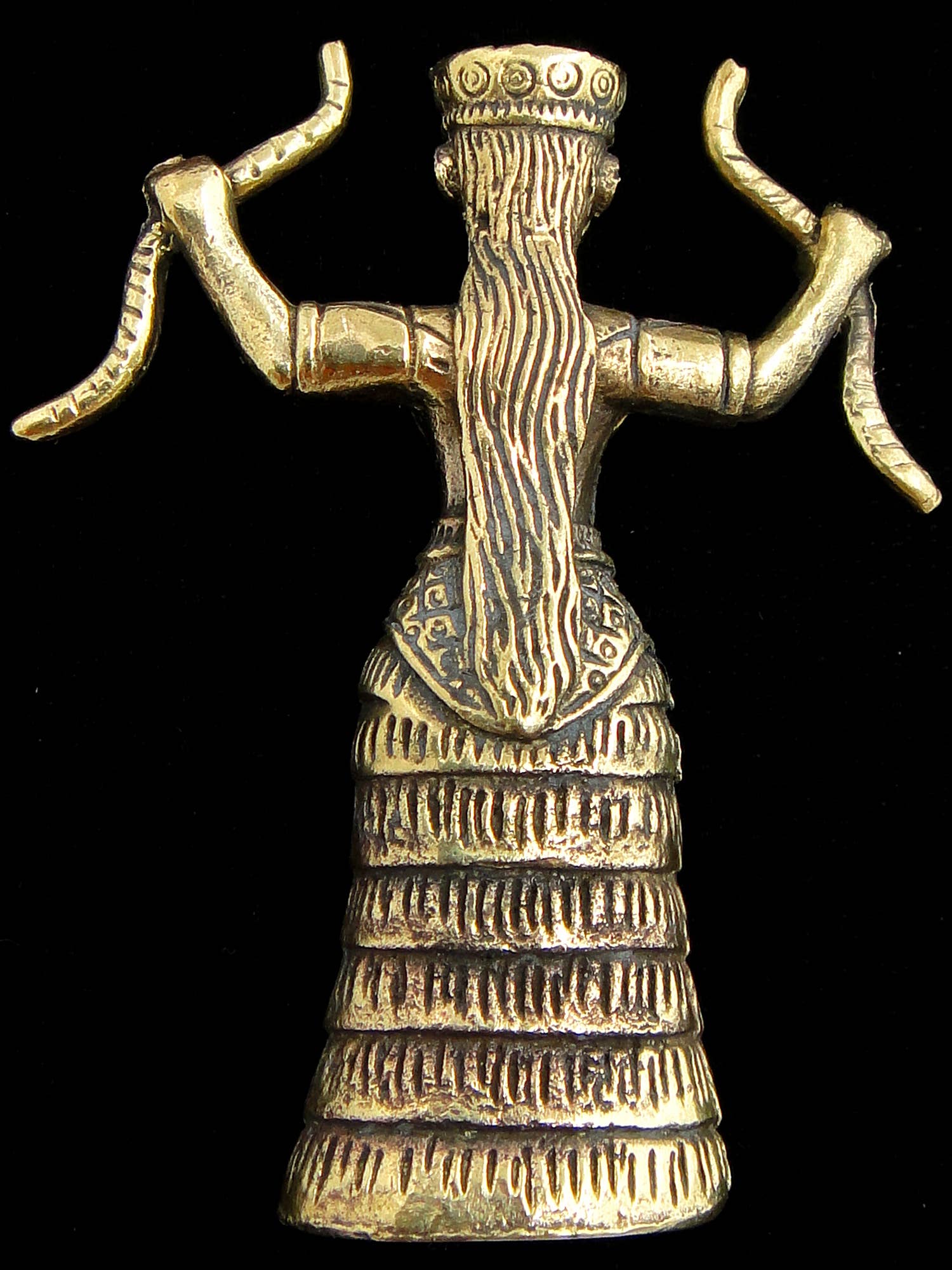 Tika - Wholesale Decorative Figurine - Brass Deity Statuette -Small- Snake Goddess1