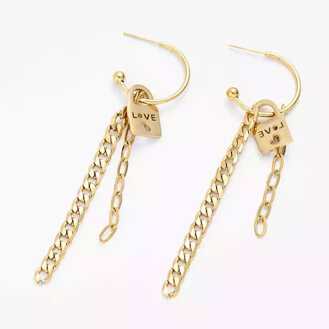 Love Chain Hoop Øreringe - Guld for engroshandel hos Omen Bazaar LLC