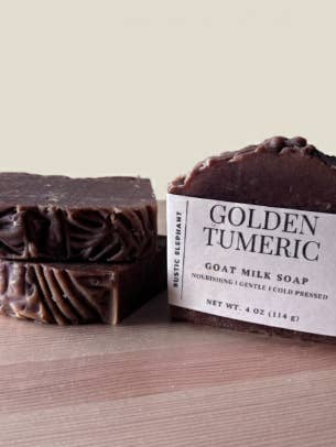 Gurkmeja och honung getmjölkstvål för wholesale av Rustic Elephant