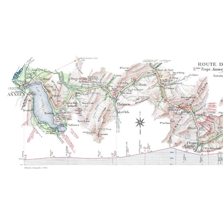 Mappa Strada delle Alpi Annecy-Chamonix-Monte Bianco per la vendita all'ingrosso da parte di Finke