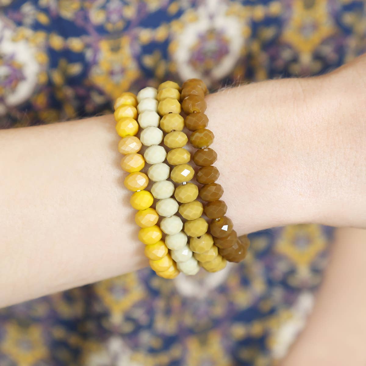 MYS Wholesale Inc - Wholesale Beaded Bracelet - 4 Line Glass Beads Stretch Bracelet7