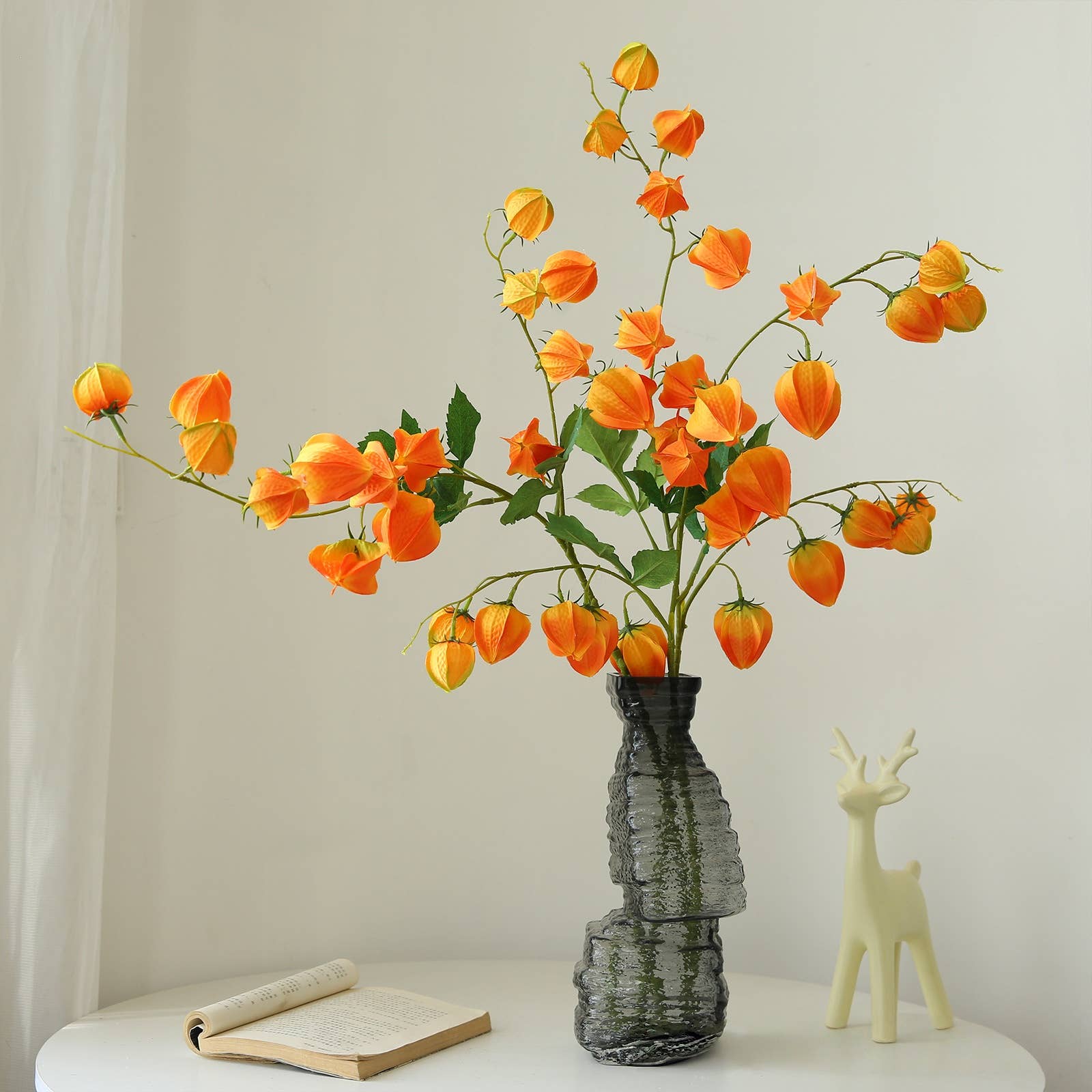 ACNITE(We cover U.S. import duties) - Wholesale Artificial Flowers - Artificial Chinese lantern flower Fall floral arrangement3