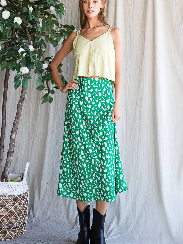 DALMATISK PRINT MIDI NEDERDEL KRS5013-1 for engroshandel hos JADE BY JANE