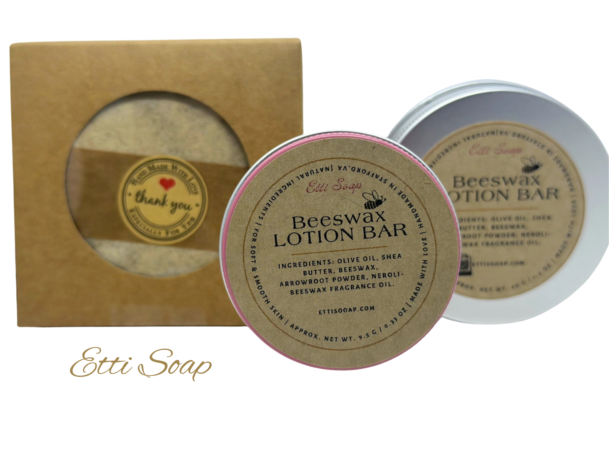 Etti Soap LLC - Wholesale Solid Lotion - Shea Butter Beeswax Lotion Bar | Solid Balm for Travel & Everyday Skincare2