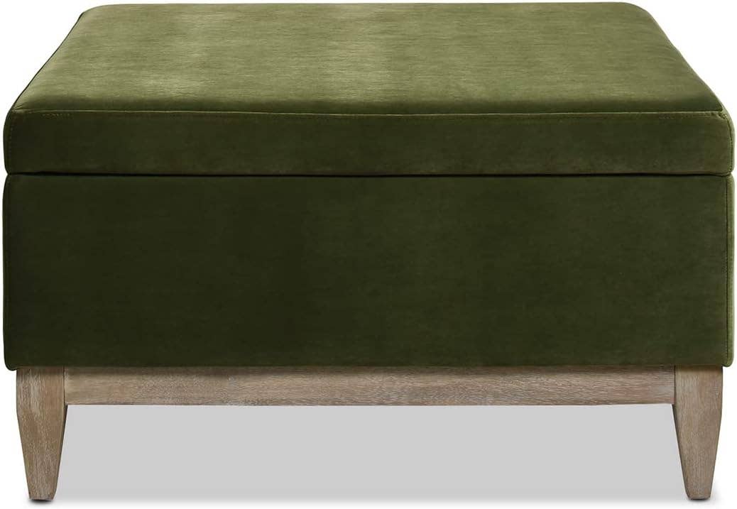 Olive Green Knox 35" Square Storage Cocktail Ottoman for wholesale on Faire1