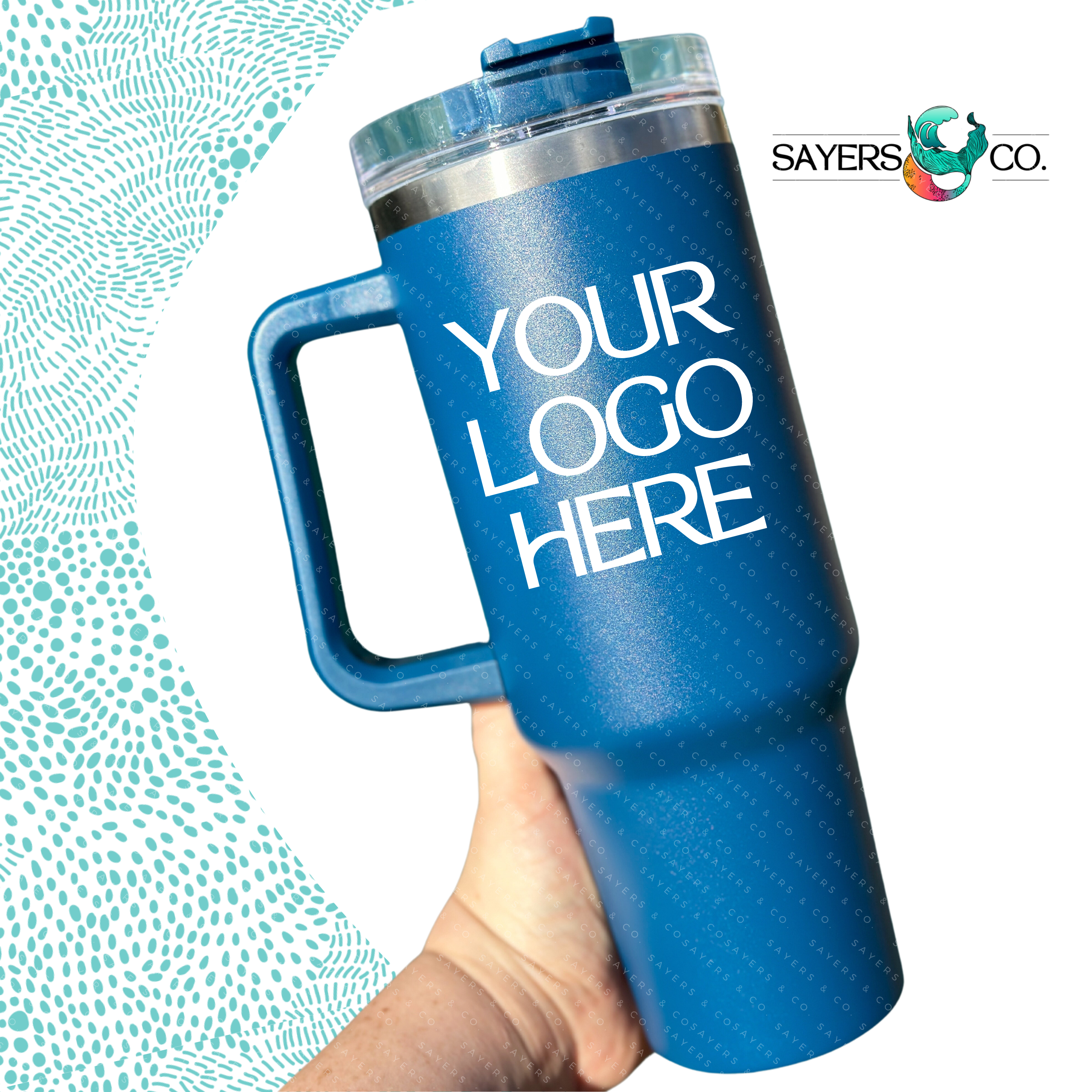 Sayers & Co. - Wholesale Insulated Mug/Tumbler - CUSTOMIZED- 40 oz Double Walled Screw Top Matte Tumbler-12