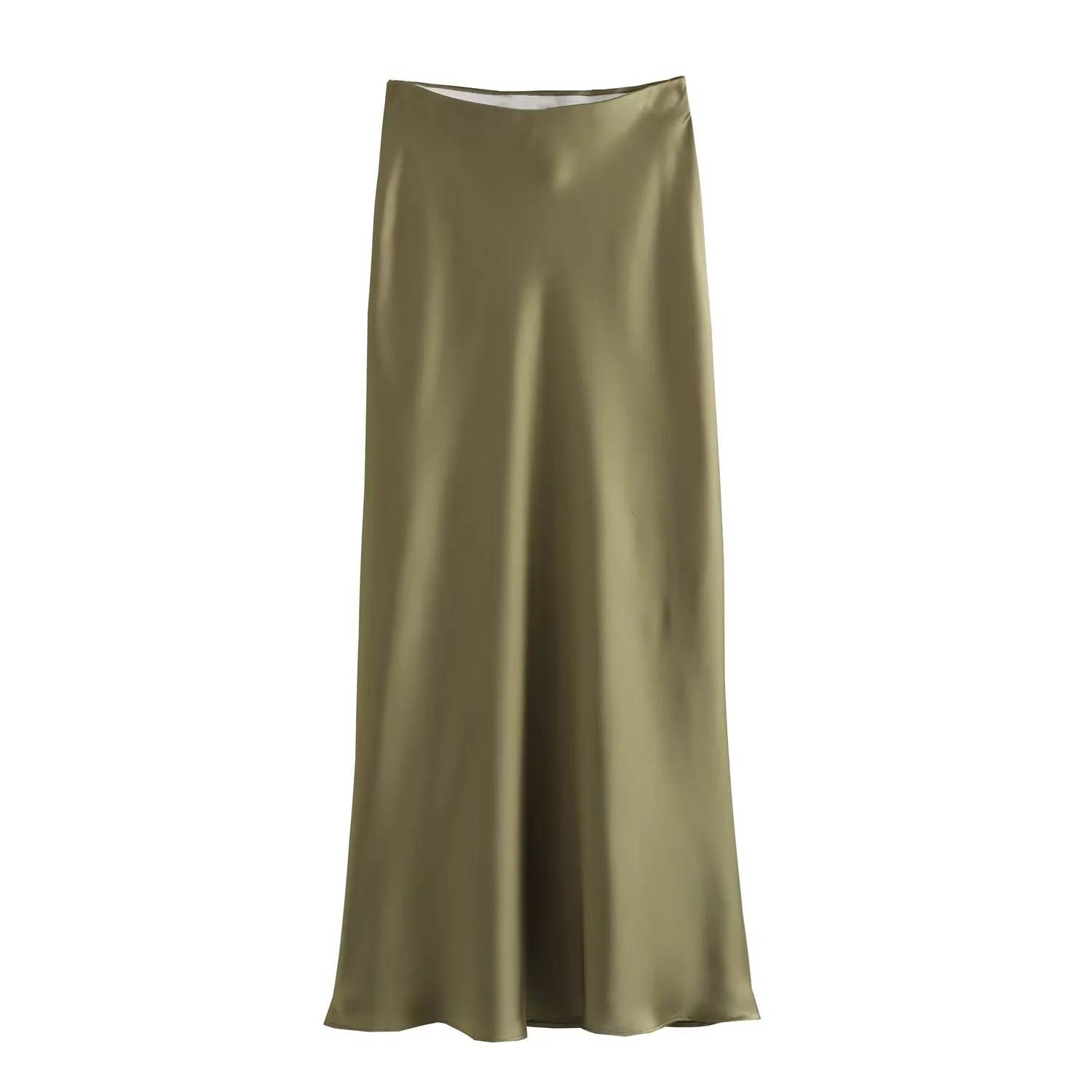 HIDDENBRAND - Wholesale Skirt - Women's - Office satin midi skirt 27 colors27