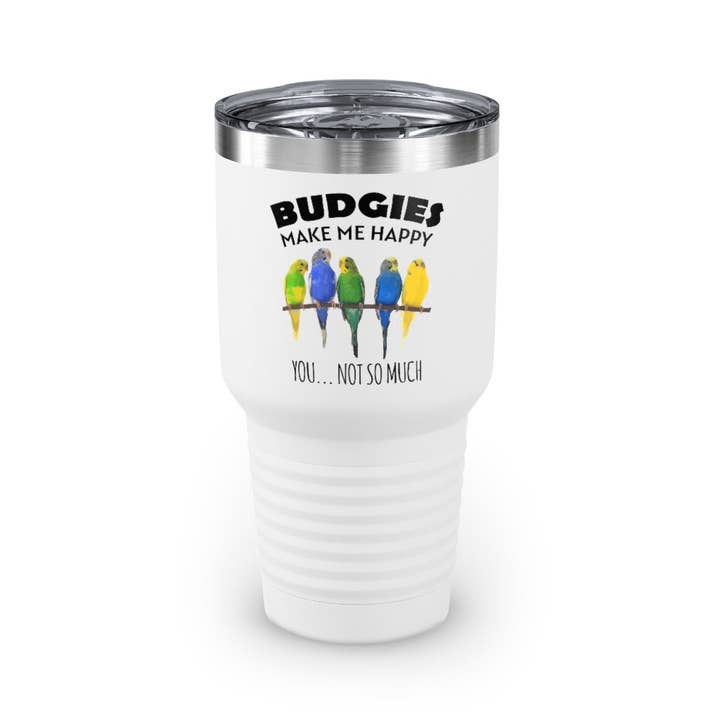 Gobelet en acier inoxydable de 30 oz, couleurs fantaisie, calopsitte verdâtre, cacatoès, perruche, amateur de perruches, hilarants, cacatoès feuillus, amoureux des oiseaux pour la vente par Teegarb LLC