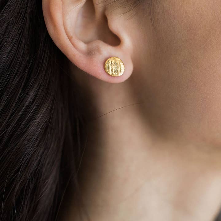 Jenna Vanden Brink Ceramics - Venta al por mayor Pendientes de botón/aretes de poste - Mini Sun Shuds4